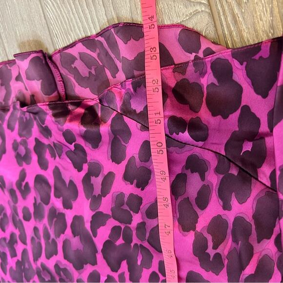 Kay Unger silk pink leopard print ruched dress sz 6 - Picture 5 of 6